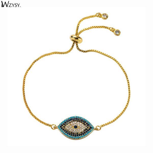 

creative devil's eye bracelet female copper micro inlaid with zircon bracelet, Golden;silver