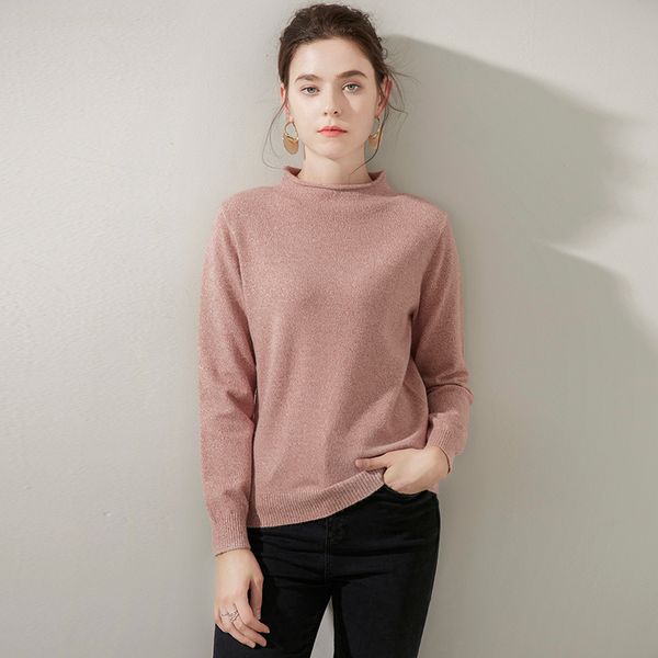 

women's sweaters cashmere pullover sweater autumn and winter women high collar fashion warm bottom, White;black