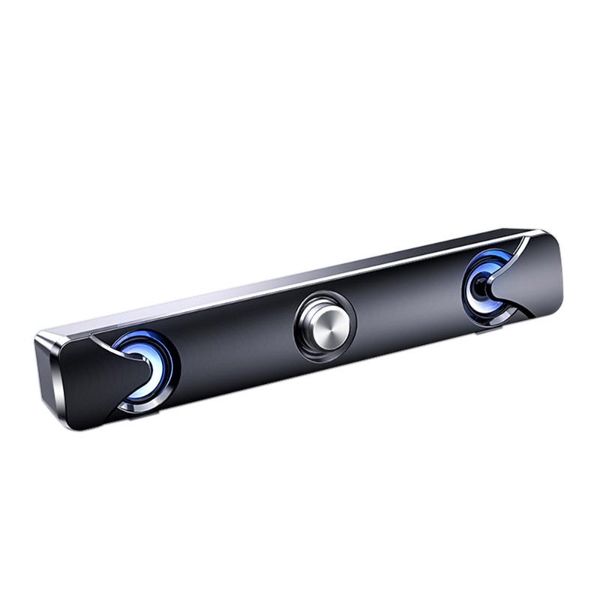 

sada v110 speaker bar with led light 3.5mm audio cable wired computer sound bar usb powered mini speaker for tv pc lap