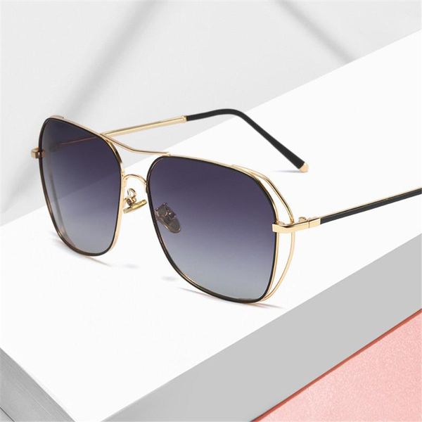 

sunglasses fashion polarized women gradient large frame glasses, White;black