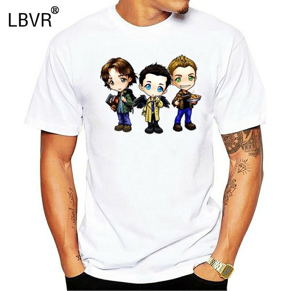 

renhe supernatural chibis sam dean castiel by ghostfire d63ws4k t-shirts black cool funny t shirt men tees