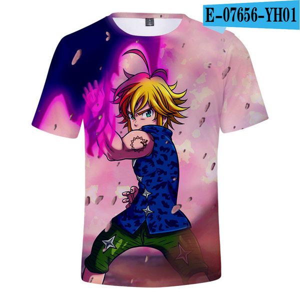 

seven deadly sins meliodas short-sleeve classic anime man printed cosplay 3d print shirts funny hippie horror men clothing