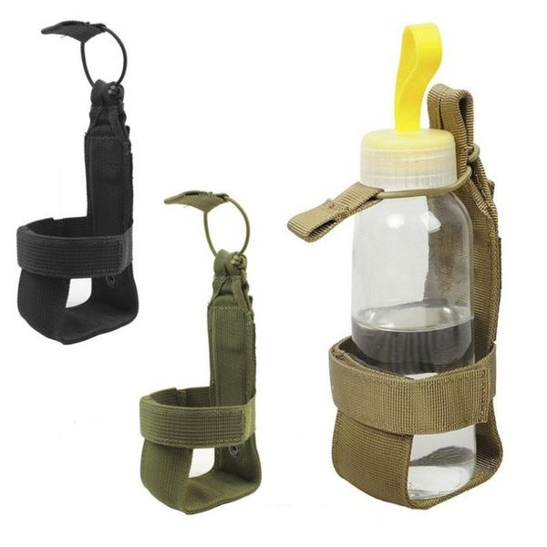 

10*7cm tactical water bottle pouch men women nylon adjustable magic tape camping hiking kettle bag outdoor tool