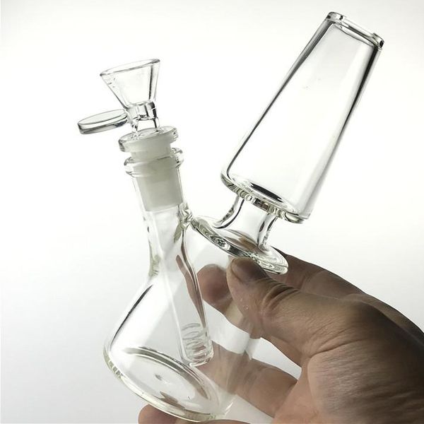 

в наличии ! 7-дюймовый стекло воды bongs dab rig с 14мм женский downstem 14мм мужской стекла чаша толстые recycler кубков бонг для курения в