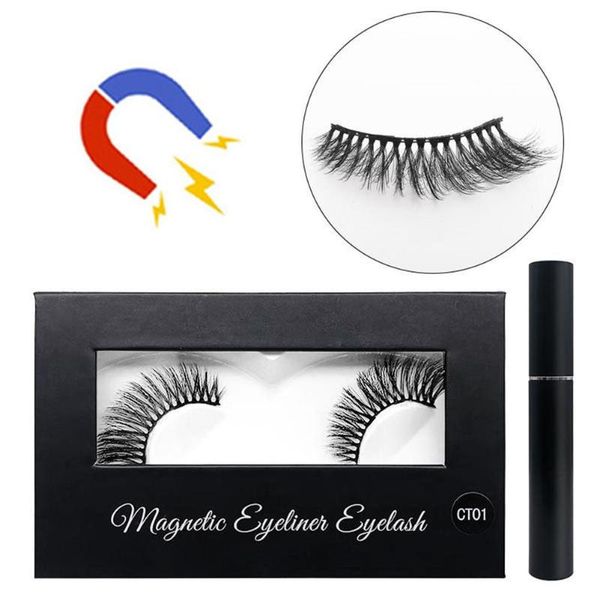 

false eyelashes magnetic eyeliner kit 3d & liquid with lashes eyelash curler reusable falses