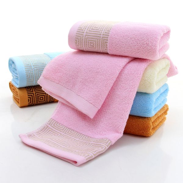 

towel 1pc solid color soft thickening absorbent cotton plain back to the word face gift 34*75cm v5837