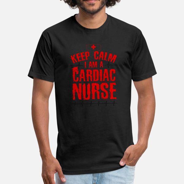 

keep calm i am a cardiac nurse t shirt men create short sleeve size s-3xl original sunlight funny spring autumn slim shirt