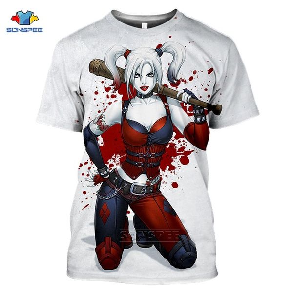 

harley quinn cosplay joker costume men homme h49 3d print shirts humor graphic funny men clothing