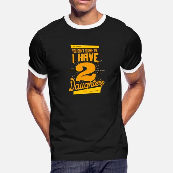 

father or mother of 2 two daughters scary hardcore t shirt men printing tee shirt o-neck homme cute authentic spring leisure shirt