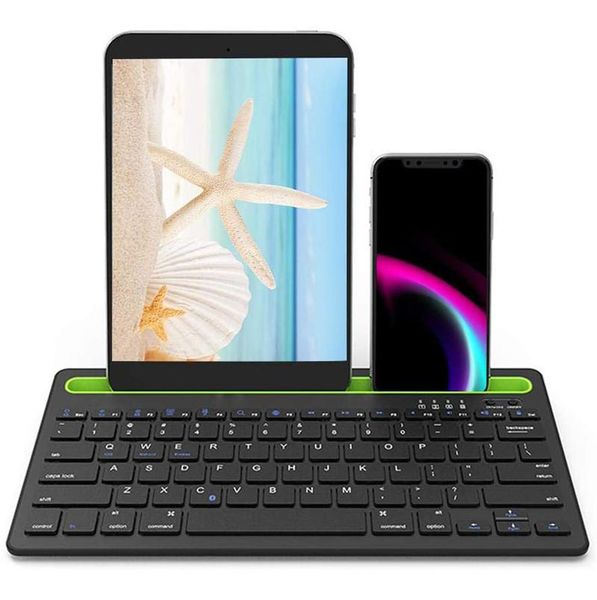 

cgjxsnew universal wireless bluetooth keyboard dual channels pc phone tablet wireless bluetooth keyboards suppost multi -device mutiple syst