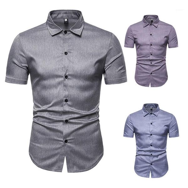 

shirts fashion solid color short sleeve mens dress shirts casual lapel neck mens shirts summer mens designer, White;black