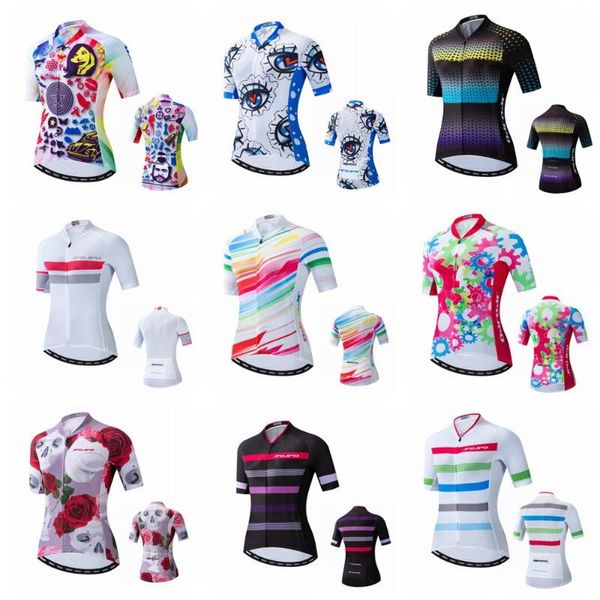 

2020 bike team women cycling jersey summer short sleeve ropa ciclismo mtb maillot cycling shirt sport bicycle clothing, Black;red