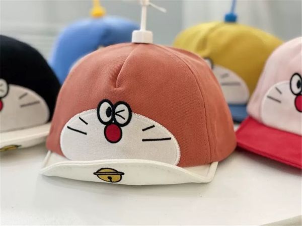 Детские Hat Весна и осень Duck Tongue Cap мультфильм бамбука Dragonfly Бейсболка Doraemon мягкая шляпой Дети Оптовая