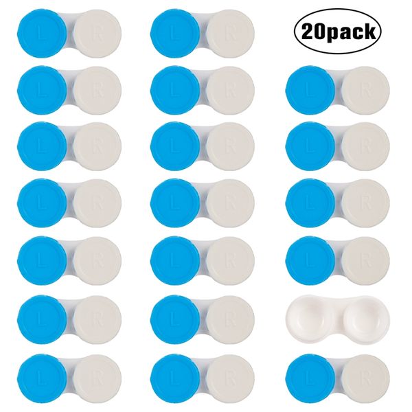 

20pcs contact lens l+r cases storage holder soaking container glasses cosmetic contact lenses box for eyes portable travel kit