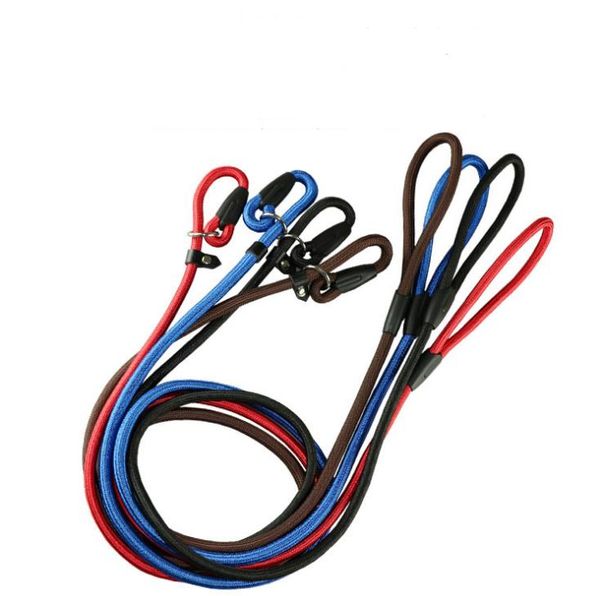 New Nylon Rope Dog Whisperer Cesar Millan estilo deslizamento chumbo Formação trela e coleira Vermelho Preto Azul 3 cores SN3363