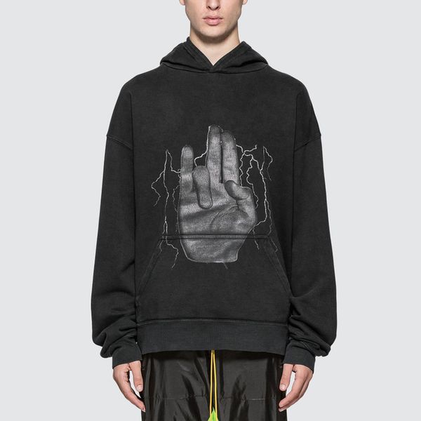 

20fw shocker hoodie gesture printed hoodies men women high street hooded sweatshirt fashion spring autumn winter outwear hfymwy529, Black
