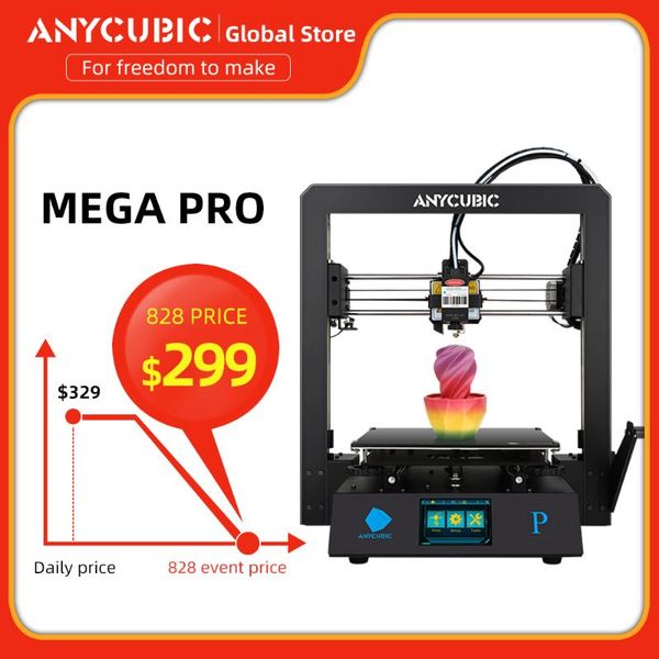 

pre-sale anycubic mega pro 3d printer laser engraving 2-in-1 touch screen printing tpu filament dual gear extruder home 3d print