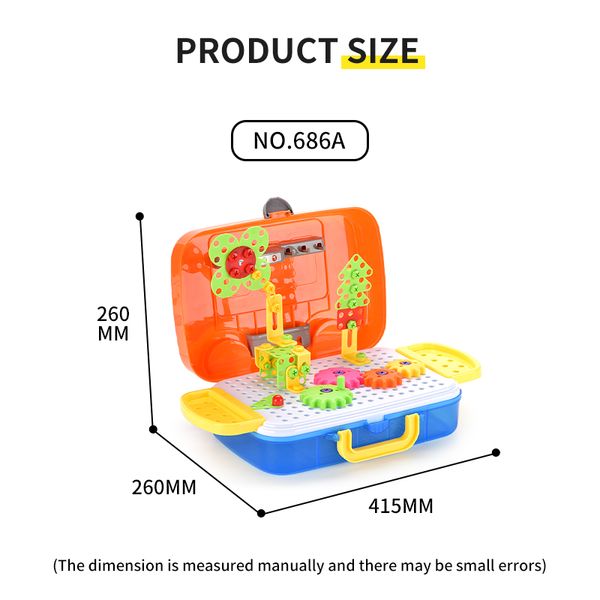 

children's toys portable jigsaw gear suitcase educational toys jigsaw puzzle building block gear model gifts for children early educati