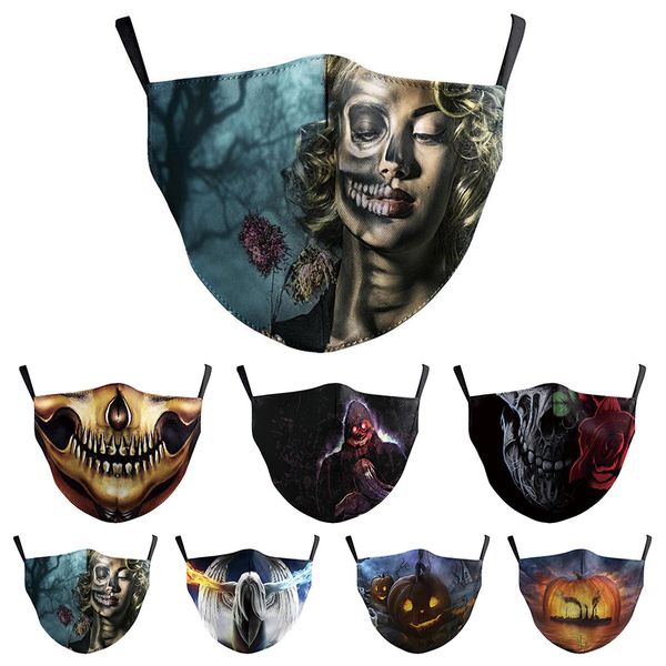 

new designer masks washable halloween mask polyester fabric black cool mask protective european and american style personalized mask