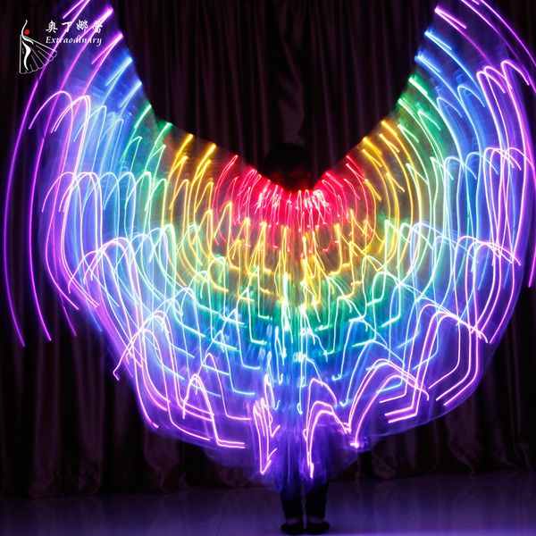 

children dancers led performance fluorescent butterfly wings carnival belly dance led costumes