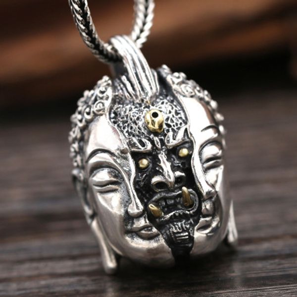 

925 sterling silver buddha devil in a moment men women necklace pendants jewelry