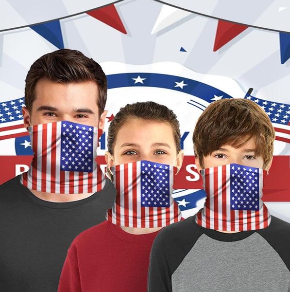 

us stock, kids us flags cycling masks with pm2.5 filter magic scarf bandana headscarf neck face mask riding outdoor masks fy7142, Blue;black