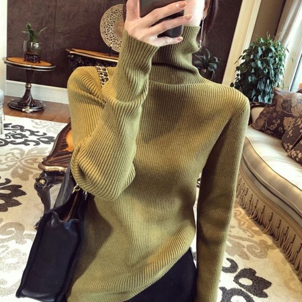 

sweaters winter women soild turtleneck knitted sweater casual soft jumper fashion slim femme elasticity pullovers, White;black