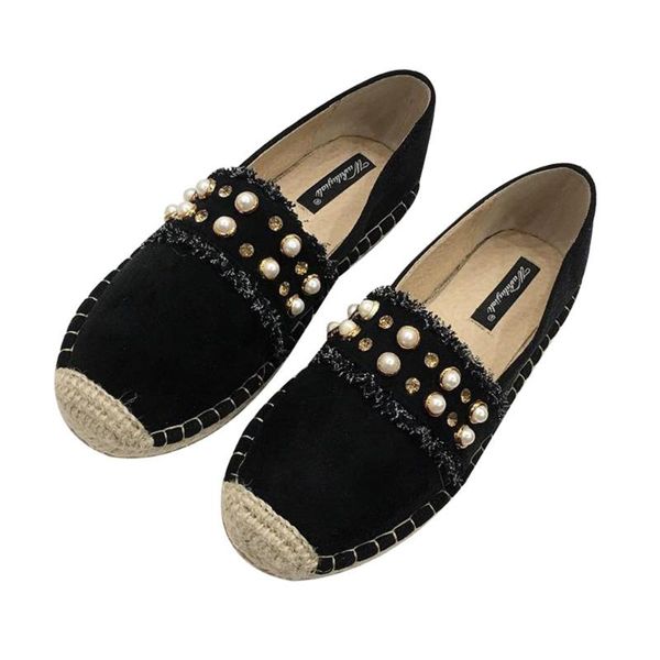 

2020 autumn winter flat women shoes beautiful rivet decoration casual fisherman shoes flat round toe women's, Black