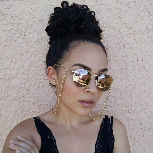 

2020 new simple wide eyeglasses chain reading glasses metal cords non-slip sunglasses spectacles holders rope glasses accessory, Silver