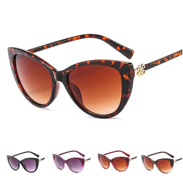 

fashion women sunglasses four leaf clover design sun glasses eyeglasses anti-uv spectacles cat eye eyewear adumbral sun glasses a, White;black