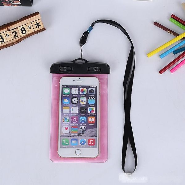 

clear waterproof pouch dry case cover for 4.8-6.0 inch phone camera mobile phone waterproof bags with lanyard