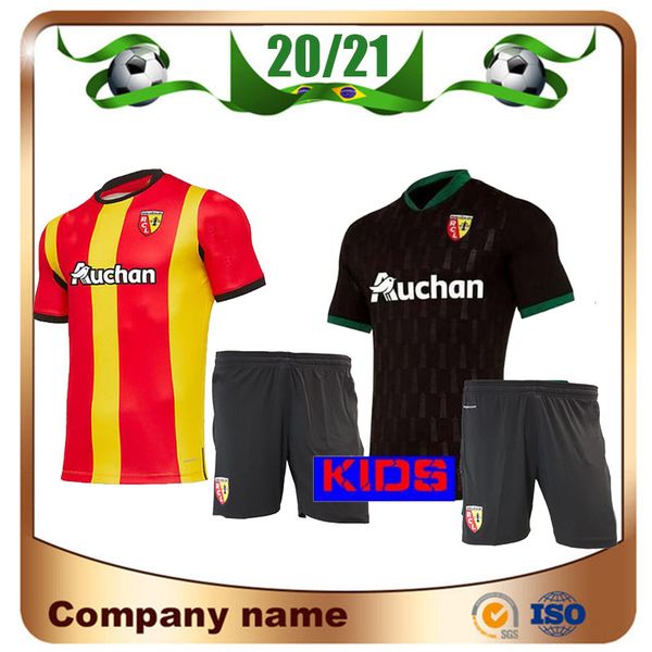 

20/21 rc lens kids kit soccer jerseys 2020 home fortes gradit perez soccer shirt radovanovic cahuzac boy football uniform, Black