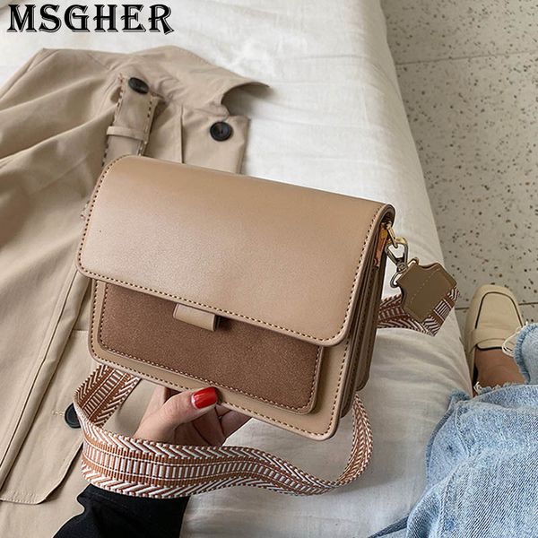 

msgher panelled flap women shoulder bag autumn french vintage niche style joker frosted gentle color small girl bag wb3049