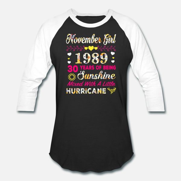 

womens november 1989 30th birthday gifts for girls t shirt men create 100% cotton s-3xl unique graphic breathable summer style cool shirt