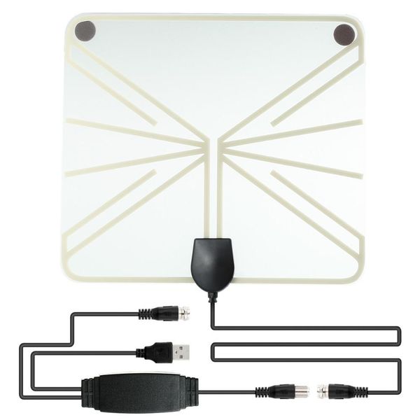 

cgjxsamplified hdtv antenna 50 miles range digital indoor tv 1080p hd antenna signal amplifier booster transparant style
