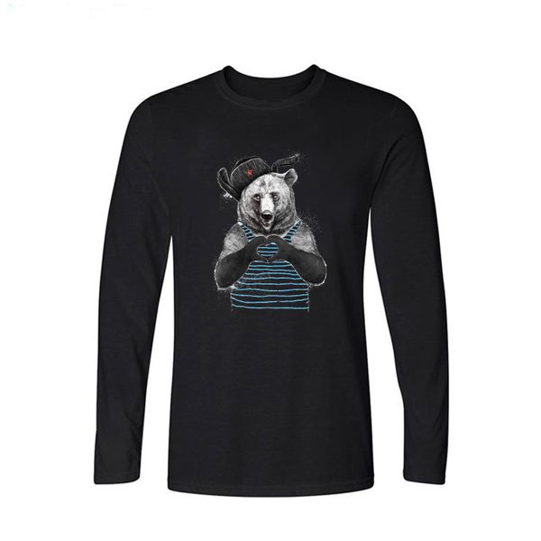 

lettbao нового хлопка мужчина симпатичной футболка мультфильм сердце pattern медведь животные печать tee топы с длинным рукавом смешной hara
