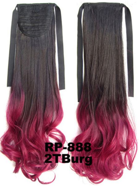 21 дюйма волна синтетическая на i Capelli Clip в хвостике 12 цветов моделирования человеческих волос наращивания волос хвостики пакеты RP-888