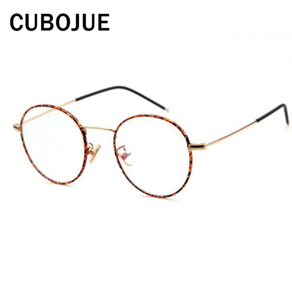 

cubojue round eyeglasses frames women fashion glasses female optical eyewear clear transparent lens reading spectacles myopia, Black