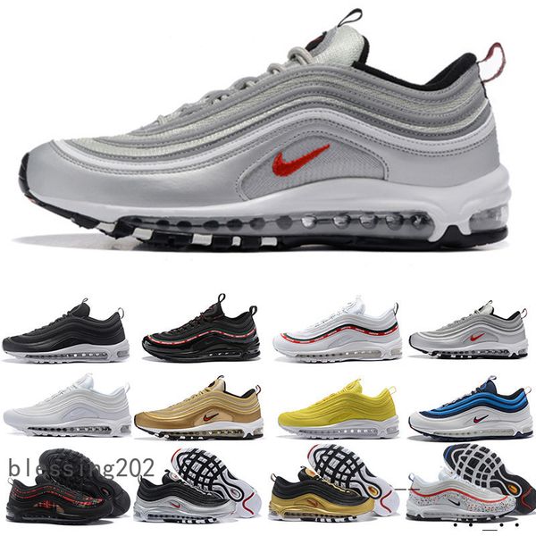 

air shoes og triple white running shoes og metallic gold silver bullet pink mens trainer women sports sneakers typ3w