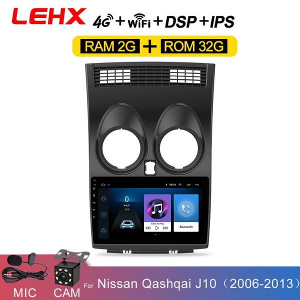 

lehx 2 din android 8.1 car radio central multimidia player navigation gps for qashqai 1 j10 2006-2013 2g+32g auto radio car dvd