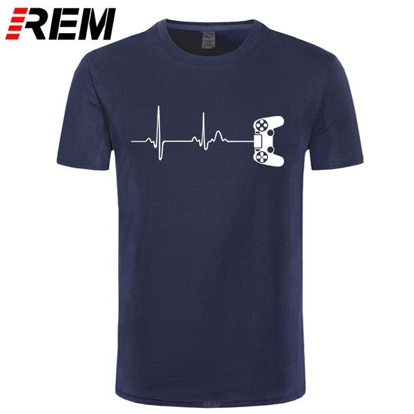 

custom printed gamer heartbeat video players t-shirts men's short sleeve o-neck t shirt
