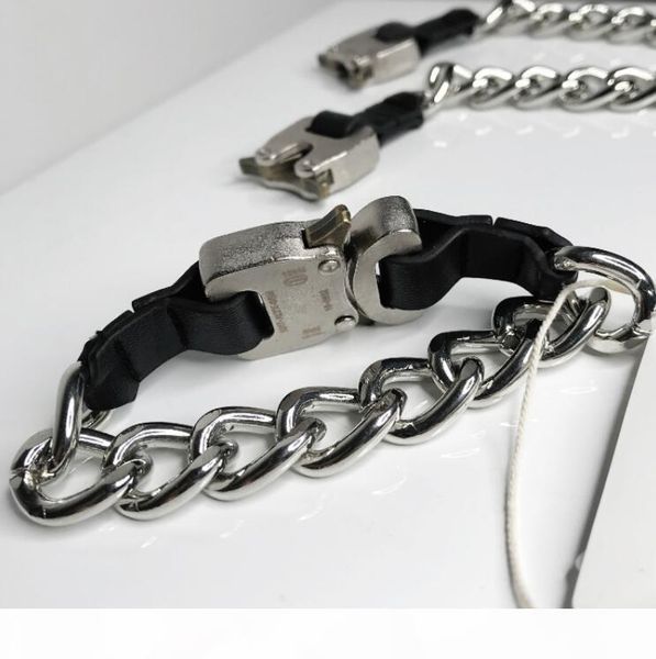 

alyx studio logo hip hop metal lettering chain chain rock punk fan can bracelet men and women, Black