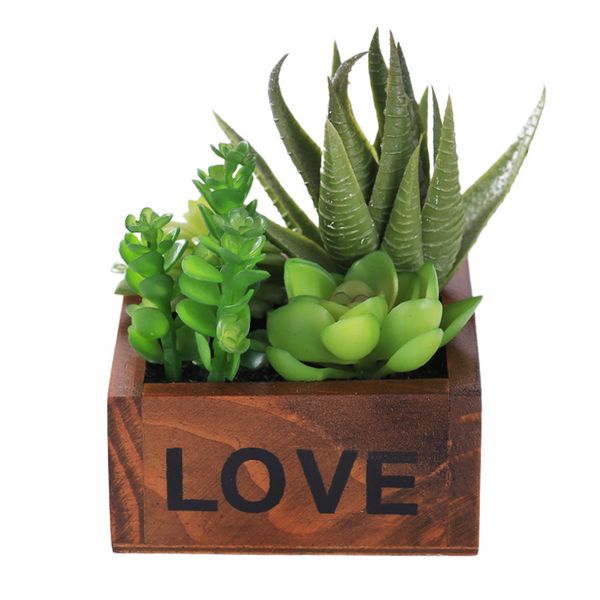 

small deskpotted ornament fake bonsai green plant wooden aloe simulation