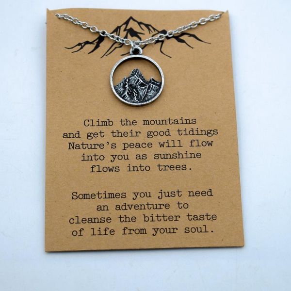 

1pcs mountain are calling i must go mountain necklace advanture jewelry, Silver