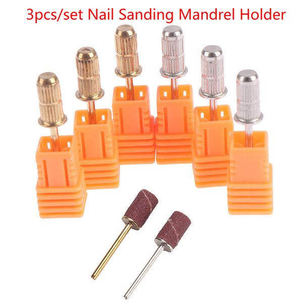 

3pcs/lot nail sanding band holder electric manicure pedicure machine silver nail drill bits pedicure accessories