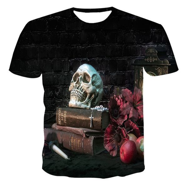 

summer new creativity skull print the 3d print shirts hentai oversized funny men clothing