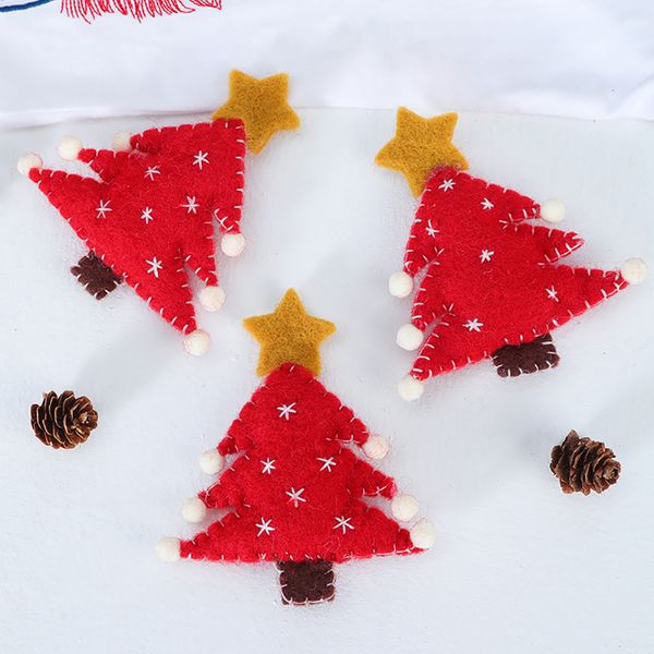 

3 pcs gifts tree shaped diy crafts hanging pendant non woven cloth christmas bar