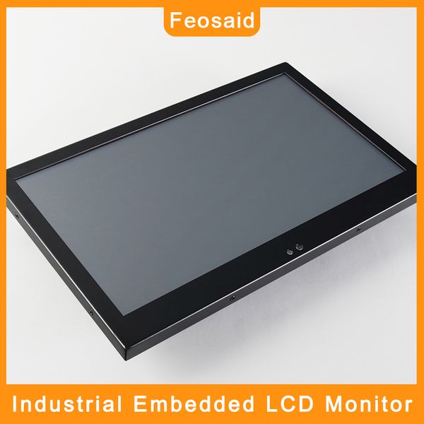 

feosaid 14" 15,6-дюймовый жк-дисплей промышленный 18.5" 17.3" встроенный планшетный монитор касания сопротивления vga dvi вход для компьютер
