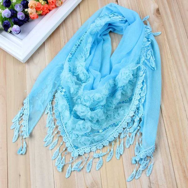 

1pcs/lot 150*50cm fashion trigonometric cape scarf spring and autumn women's embroidered bib tassel silk scarf, Blue;gray
