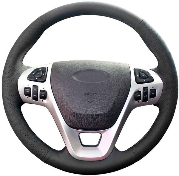 

diy stitching steering wheel cover for 2011-2015 ford explorer / 2011-2014 edge / 2013-2019 ford taurus leather